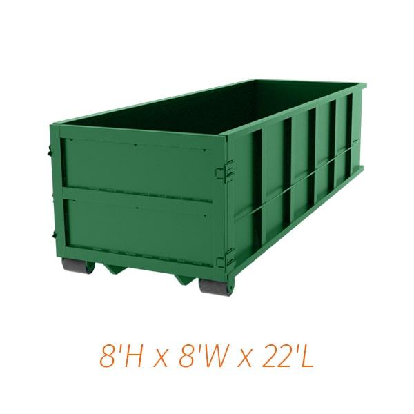 our forty yard dumpsters can handle a wide variety of waste types, including construction debris, household junk, and yard waste